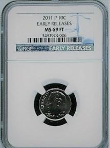 2011-P ROOSEVELT DIME NGC MS69 FT