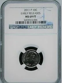 2011-P ROOSEVELT DIME NGC MS69 FT