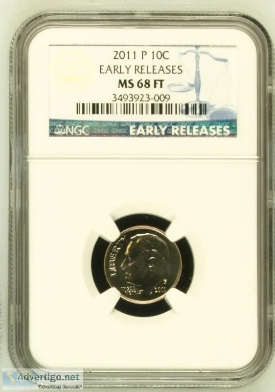 2011- PandD ROOSEVELT DIME NGC MS68 ER