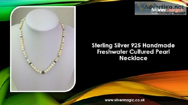 Sterling Silver 925 Handmade Freshwater Cultured Pearl Necklace