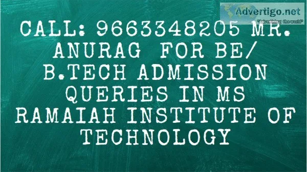 Admission procedure MS Ramaiah Institute Of Technology Bangalore