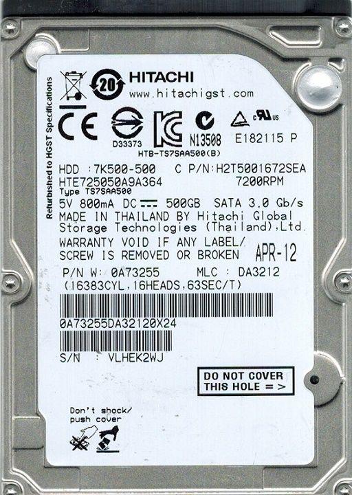 Hitachi 500 GB Internal Hard Drive