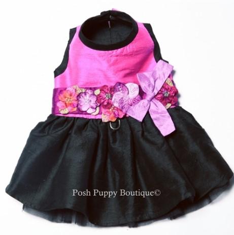 Kaitlyn Silk Dog Harness Dress  Posh Puppy Boutique