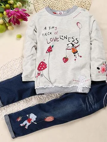 GIRLS LONG SLEEVE COTTON CLOTHING SET