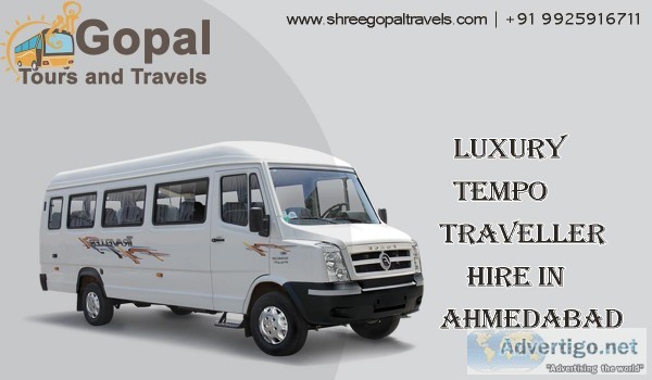 Book the Tempo traveller at low range in Ahmedabad and Gujarat