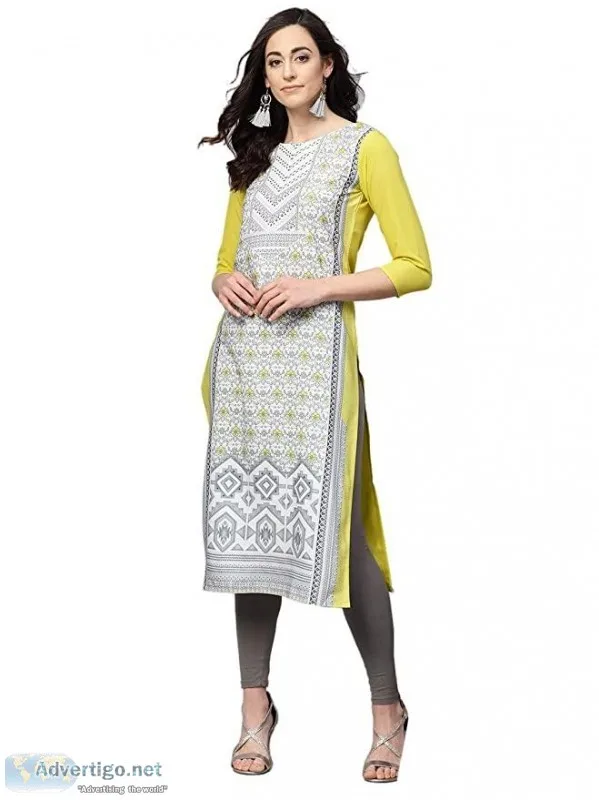 Vaamsi Women s Polyester Crepe a-line Kurta