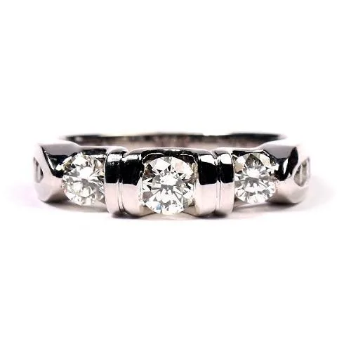 14K White Gold Diamond Wedding Ring - SKU 116-12442