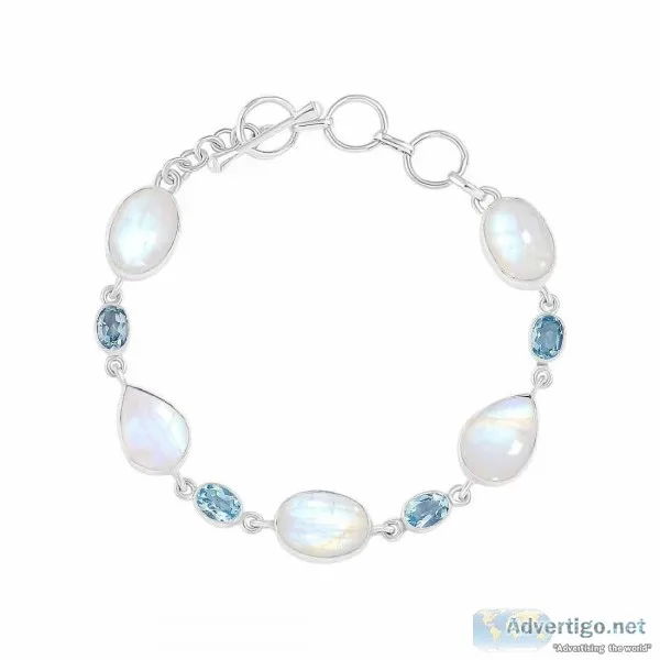 Rainbow Moonstone Bracelet-BSL(RBM-11- 14)  Rananjay Exports
