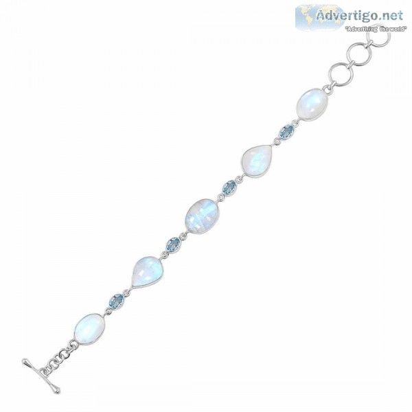 Rainbow Moonstone Bracelet-BSL(RBM-11- 11)  Rananjay Exports