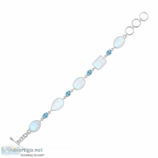 Rainbow Moonstone Bracelet-BSL(RBM-11- 13)  Rananjay Exports
