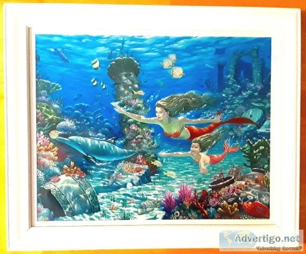 WIL CORMIER MERMAID ART FRAMED PRINTS