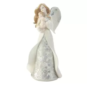 ANGEL CRADLING BABY FIGURINE
