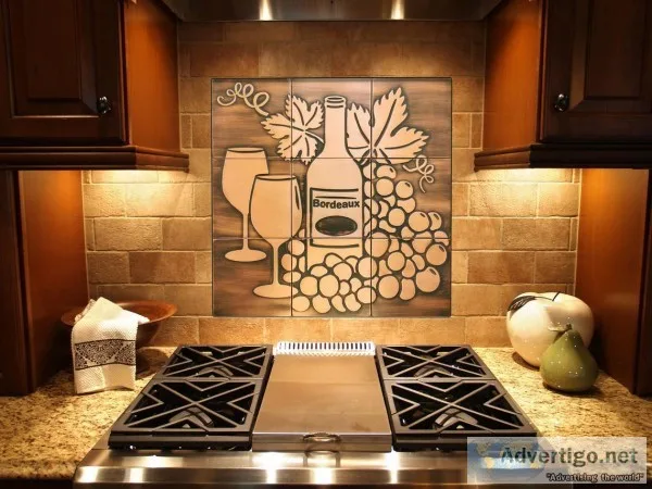 Copper tiles backsplash by Copper and Craft