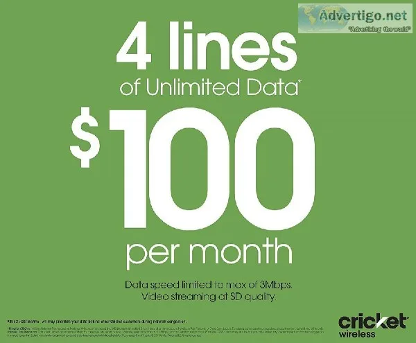 4 LINES OF UNLIMITED DATA FOR JUST 100