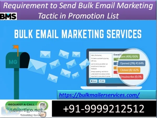 Requirement to Send Bulk Email Marketing Tactic in Promotion Lis