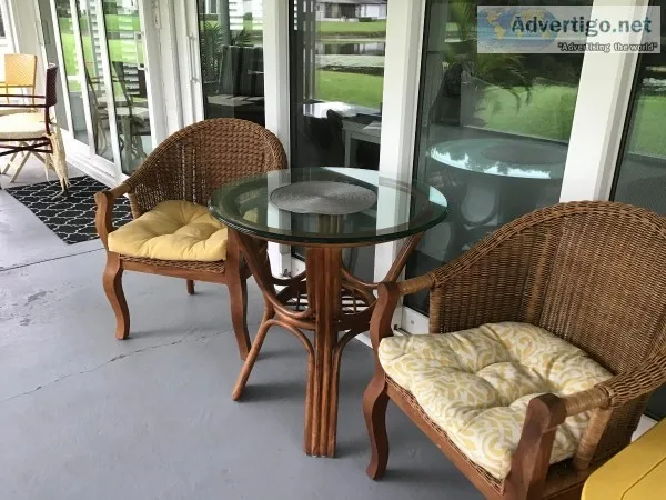 Bistro Set outdoor chairs fire pit side table