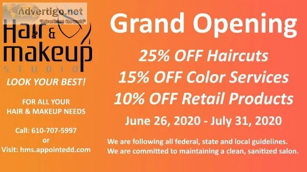 Grand Opening Sale - 25% OFF Haircuts