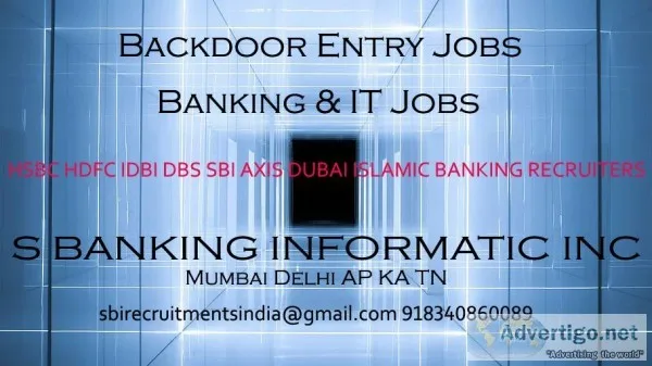 Management Jobs In Bank SBI HSBC DBS Banks
