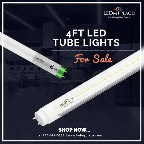 4FT LED Tube Light Fixture with Dimmable Feature to Power Saving