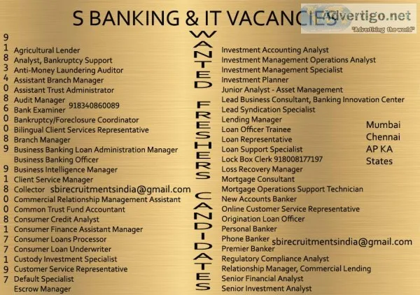 Sales Marketing Jobs In Banks