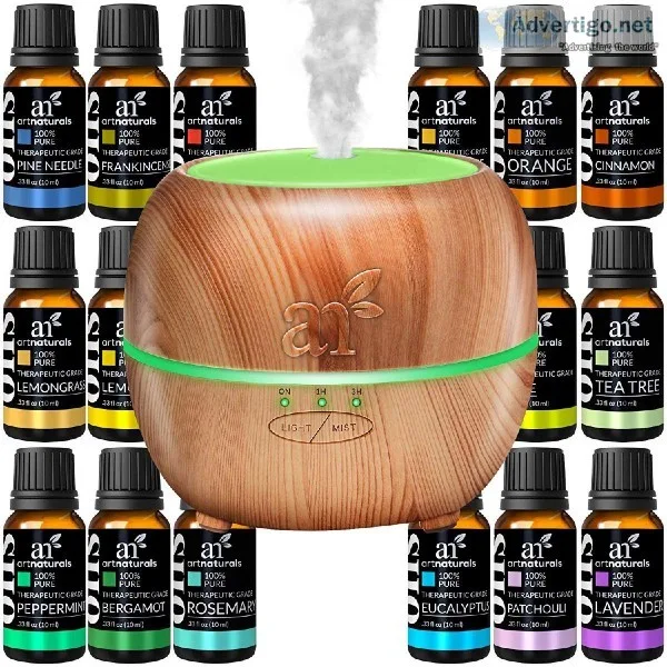 ArtNaturals Aromatherapy Essential Oil and Diffuser Gift Set - (