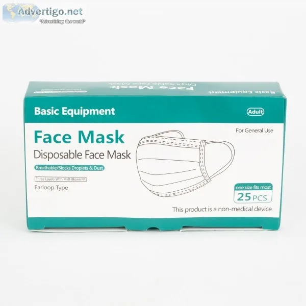 3-Ply Disposable Face Masks 25 ct.