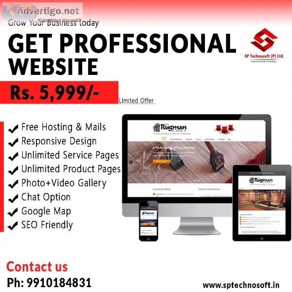 Get Professional Website at Reasonable Price Only Rs 5999- Limit