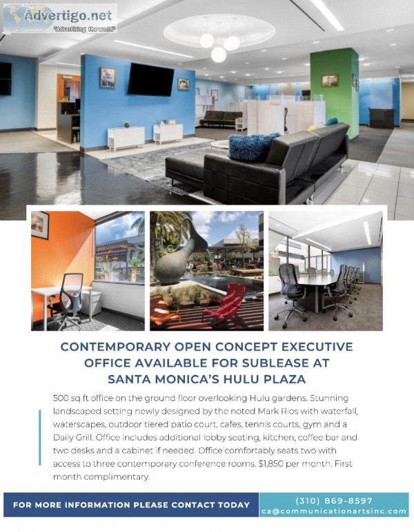 CONTEMPORARY OPEN CONCEPT executive office available for subleas