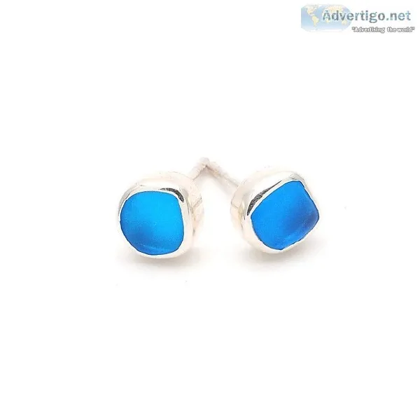 Buy Peace Of Hawaii Mini Eco Hand Tumbled Sea Glass Stud Earring