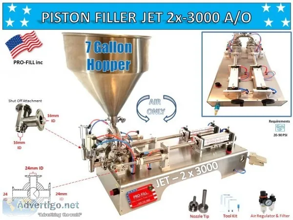JET Models Double Head (AIR ONLY PNEUMATIC) Piston Filler Fillin