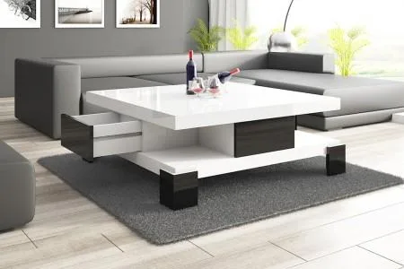 Shop Colette White and Black High Gloss Coffee Table