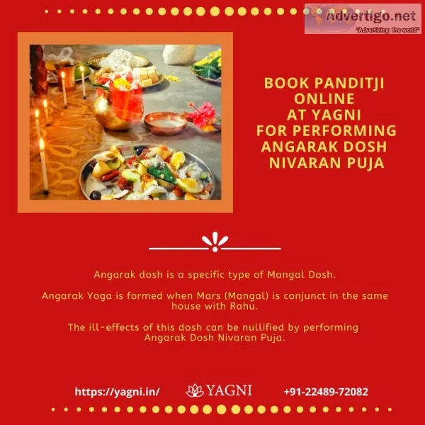 Choose Yagni for performing angarak dosh nivaran puja