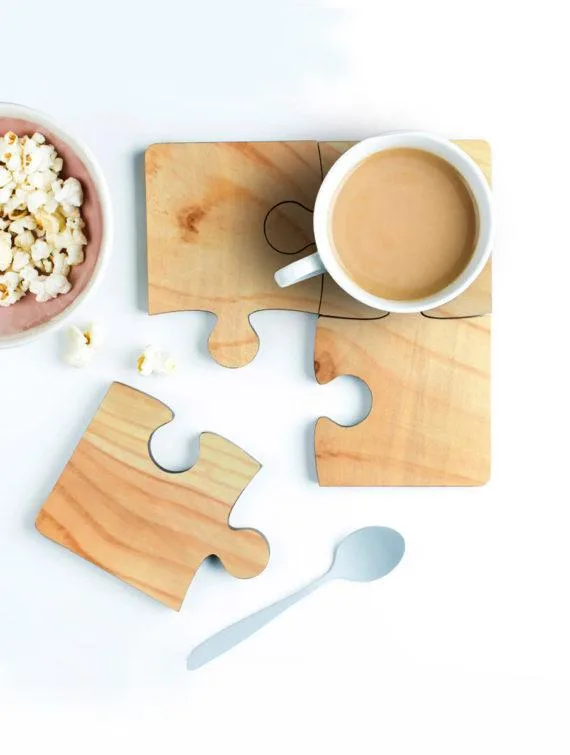 Get a wooden Tea Coaster to protect your table surface from unwa