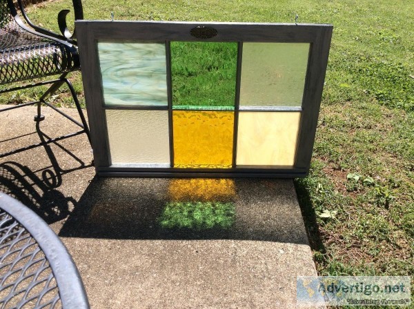 Stain Glass Wood Window - Multi Color