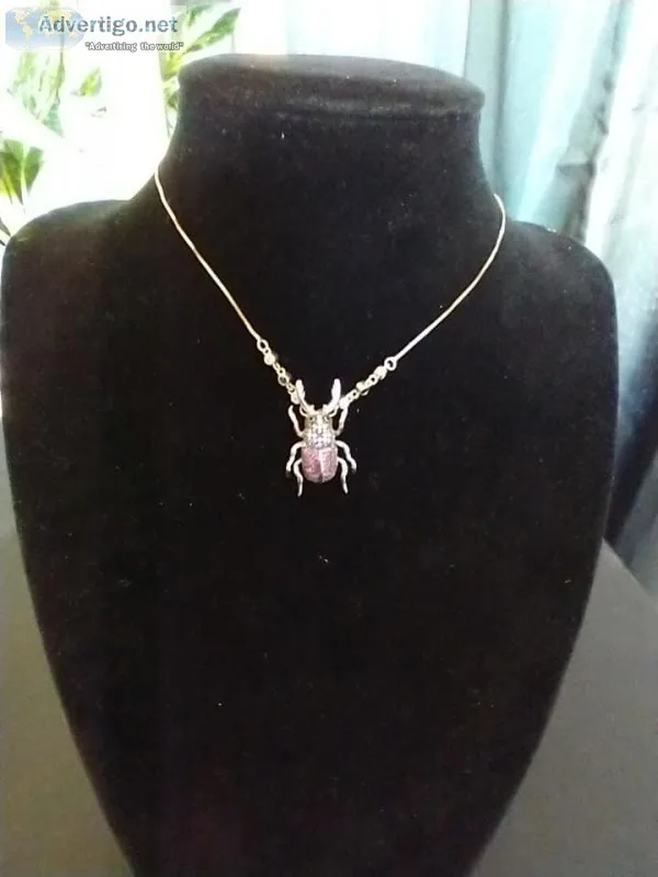 &quotEGYPTIAN SCARAB BEETLE&quot ONYXRUBY TOPAZ STONES ROSE GOLD