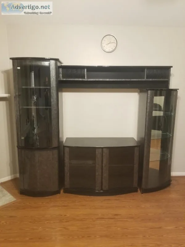 Entertainment center with china cabinets for sale