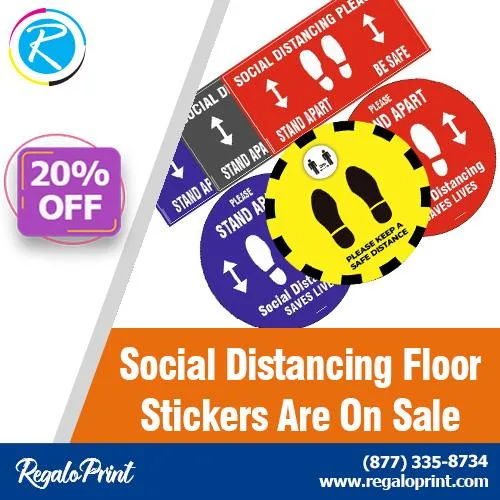 Get The Best Quality Social Distancing Safety Stickers 20% Off &