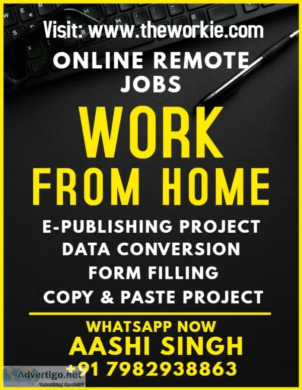 Typing ad posting and form filling jobs work from home