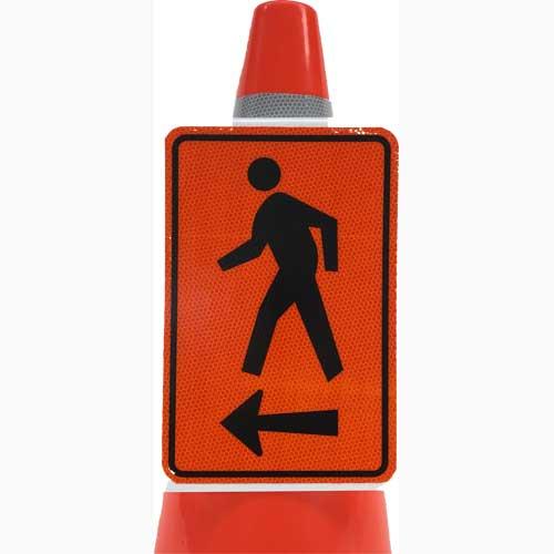 Cone Mounted Pedestrian Left Arrow