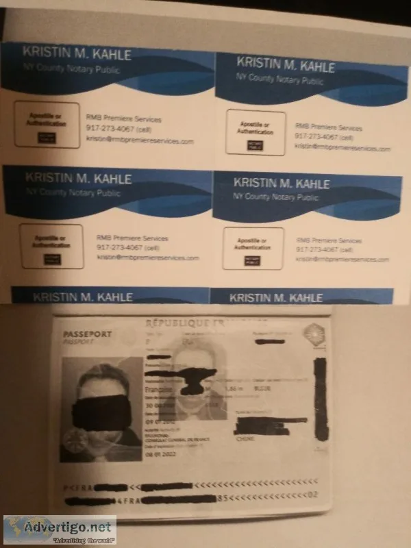 NYC FRENCH PASSPORT APOSTILLE SERVICES (6-8 Business Day Complet