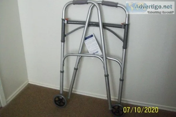 &quotDRIVE&quot STEEL FOLDING WALKER 2 BUTTONS 5&quot WHEELS