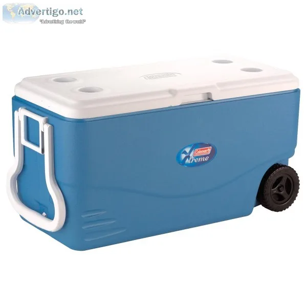 Coleman 100 Quart Xtreme 5 Day Heavy Duty Cooler with Wheels Blu