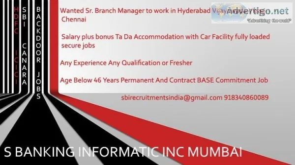 Managers Clerks Cashiers Required For SBI HSBC IDBI Bnaks