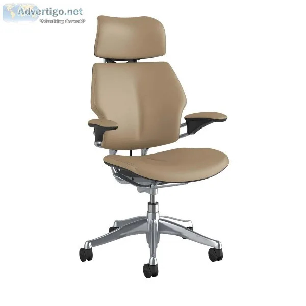 Freedom Headrest Polished Aluminium - Leather Bizon 481
