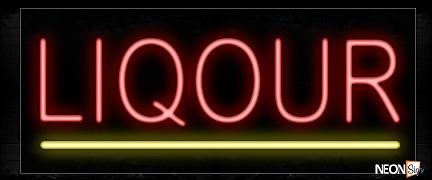 Liquor With Underline Neon Sign