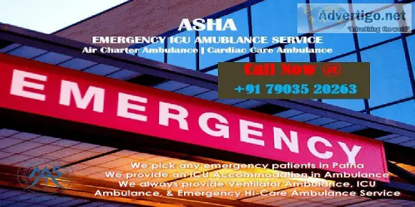 Get Emergency Bed of Ventilator Ambulance Services from Patna  A