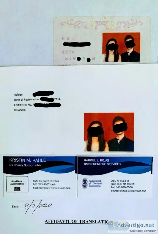 NYC USCIS CERTIFIED TRANSLATION SERVICES (Open 7 Days a Week)