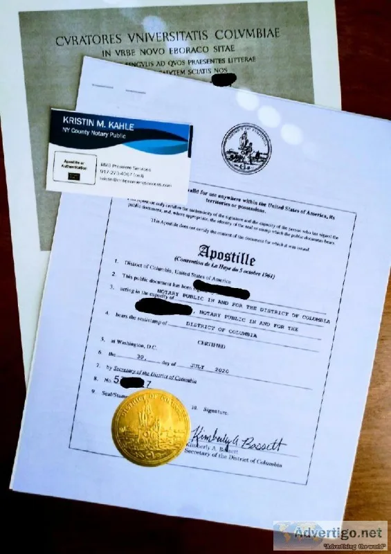NYC DIPLOMA RUSH APOSTILLE SERVICES (Open 7 Days a Week)