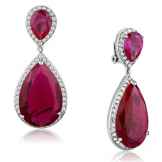Pear Cut Ruby Dangle Earrings For Sale  Inspired Silver