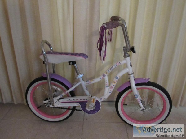 Schwinn Bloom kids bike 16-inch wheel girls pink banana seat By 